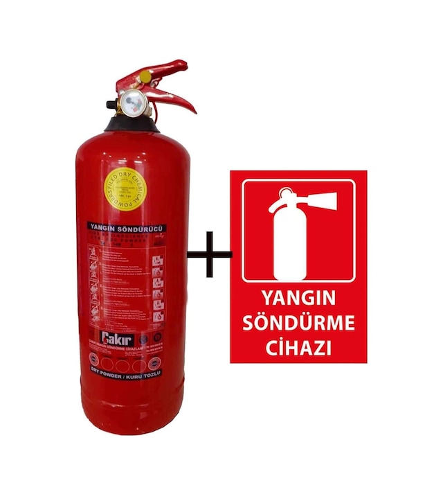 2kg Yangın Tüpü Ve Yangın Tüpü Levhası 2li Set - 125065381