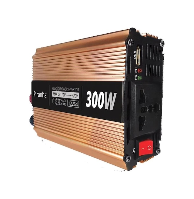 Piranha 12264 Araç İçi Power Inverter Usb Çıkışlı 220V - 300W
