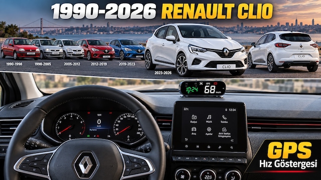 1990-2026 Renault Clio Gps Hız Göstergesi Hud Dijital Hız Saati