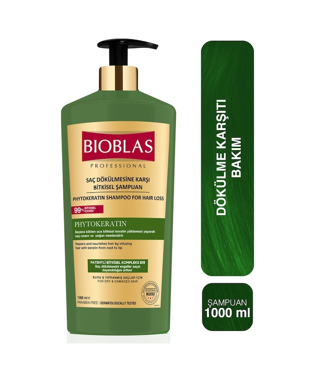 Bioblas Onarıcı Bakım Saç Dökülmesine Karşı Phytokeratin Şampuan 1.000 Ml - Keratin Bakım, Yıpranmış Saçlar