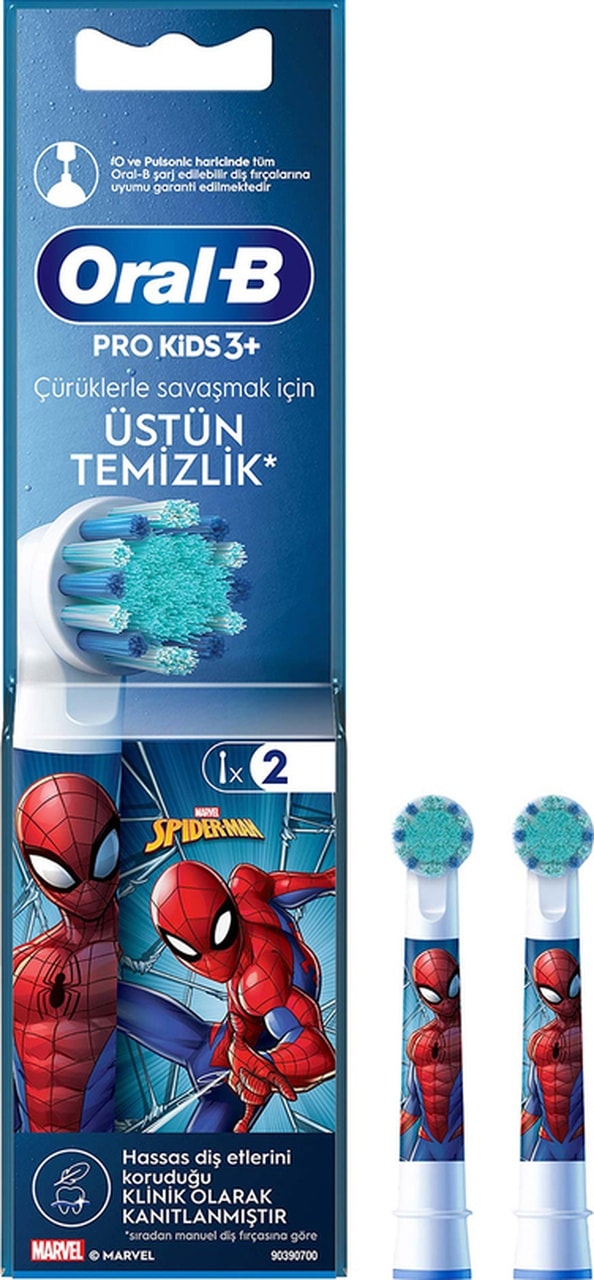 Oral-B Spiderman Şarjlı Diş Fırçası Yedek Başlığı Beyaz 2'li