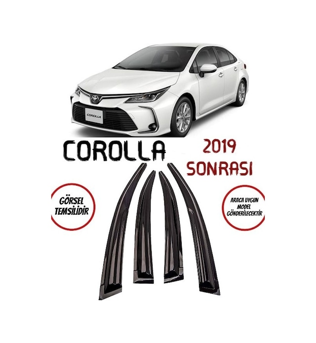Toyota Corolla Uyumlu Cam Rüzgarlığı 4-lü 2019 Ve Üzeri Takım