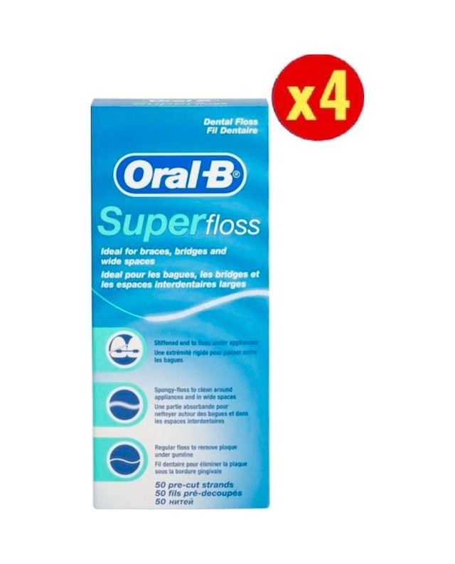 Oral-B Super Floss Diş İpi 50'li x 4 Paket