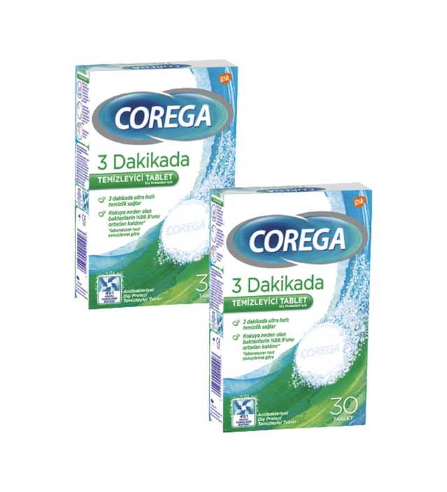 3 Dakikada Diş Protezi Temizleyici Tablet 30 Tablet 2 Adet