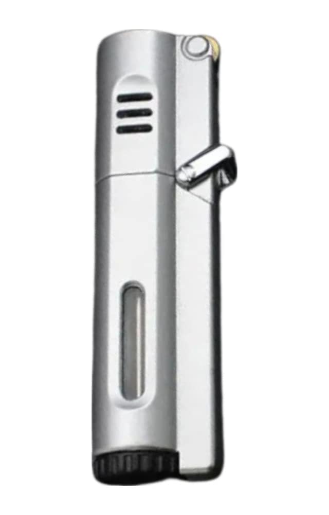 Premiumquality Gümüş 3 Torch Pürmüz Metal Puro Çakmağı - Tr8584