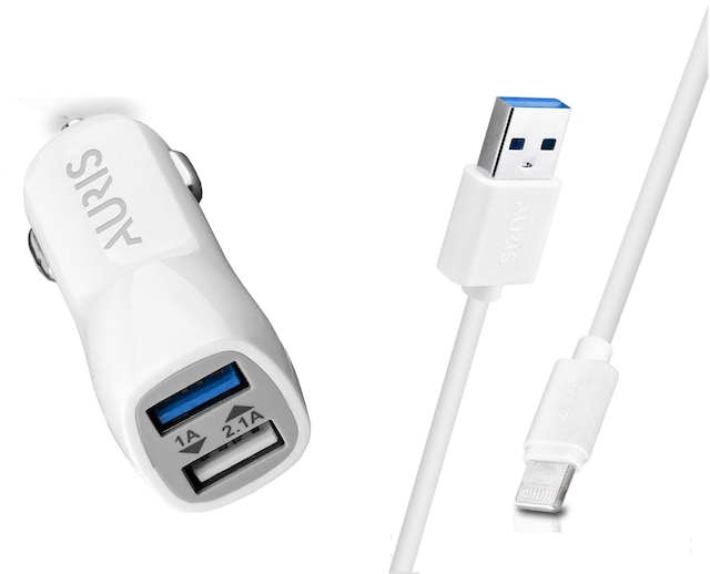 Auris Cr02 İphone Kablolu Araç Şarj Cihazı Set Oto Çakmaklık 3.4a