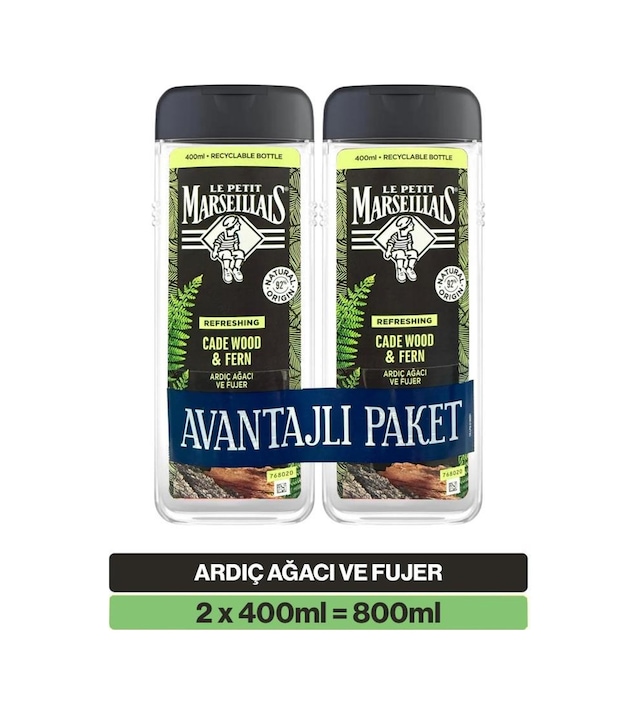Le Petit Marseillais Ardıç Ağacı Ve Füjer Men Duş Jeli 400 Ml X2 Armut