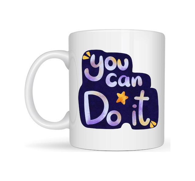 You Can Do It Motivasyon Kupası Model 132 İlham Veren Tasarım, Porselen Kupa, Ofis & Hediye Kupası