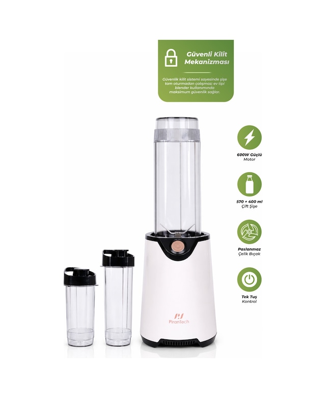 Pirantech YH-1200 600 W Güçlü & Taşınabilir Kişisel Blender
