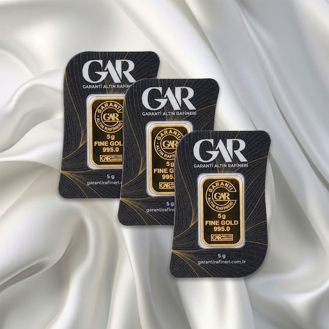 3 Adet 5 Gr 24 Ayar Gram Altın
