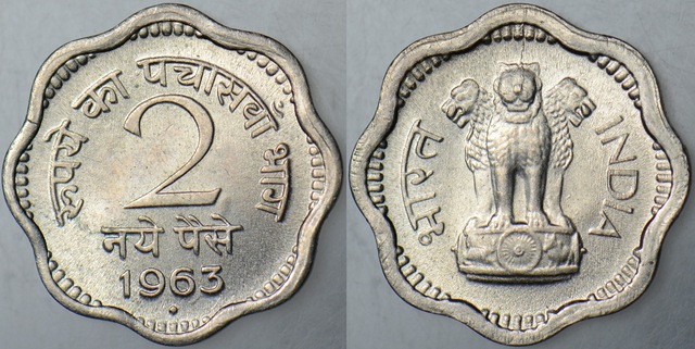 Hindistan 2 Paıse 1963 Çil.