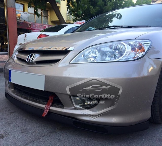 Honda Civic Vtec2 2001-2006 Uyumlu Üniversal Laguna Lip Esnek Ön Lip 2 Parça Tampon Altı Dil Karlık Ön Ek 00 Şüscaroto Aksesuar