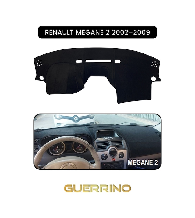 Renault Megane 2 2002 2009 Torpido Koruma Halısı Siyah Kenar