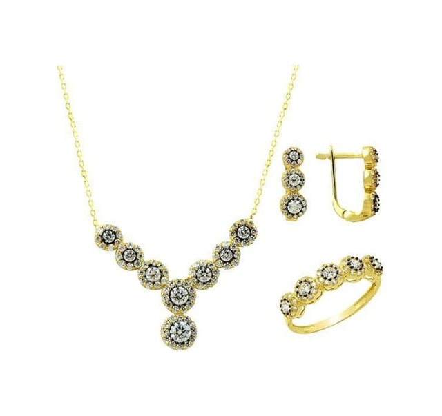 Üçlü Set Beyaz Papatya 7,67 Gram 14 Ayar Altın