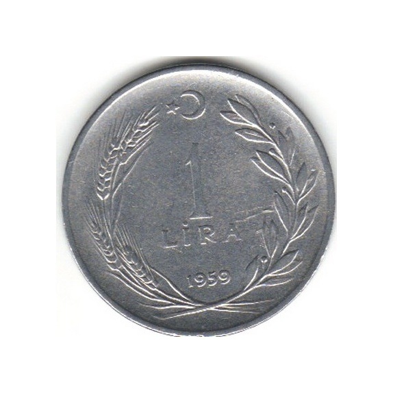 1959 Yılı Madeni 1 Lira