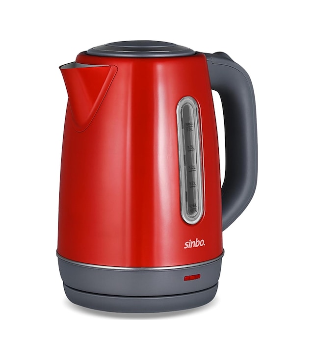 Sk-8031 Su Isıtıcı Kettle Paslanmaz Çelik, 1.8 L, Inox, Otomatik Kapanma Kırmızı