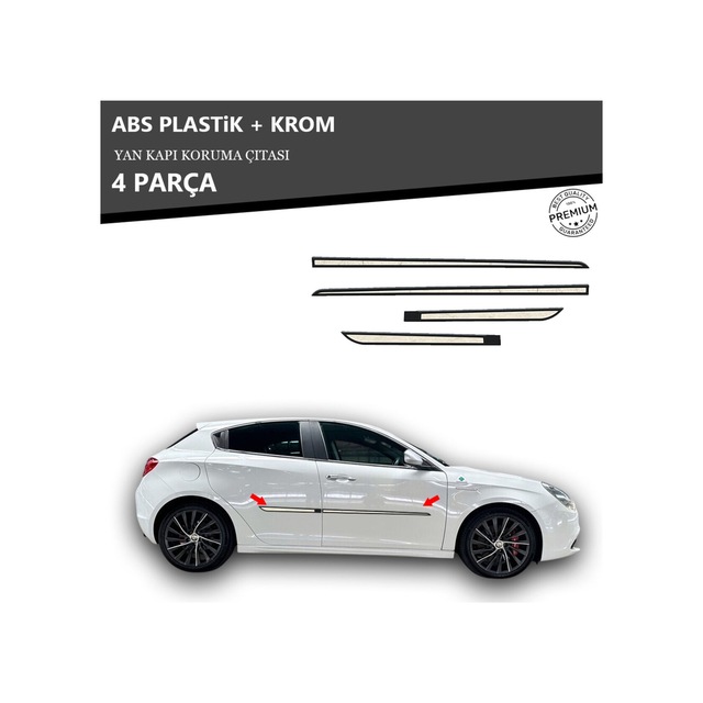 Alfa Romeo Giulietta Yan Kapı Koruma Çıtası Plastik + Krom Unvrslppkçt00047
