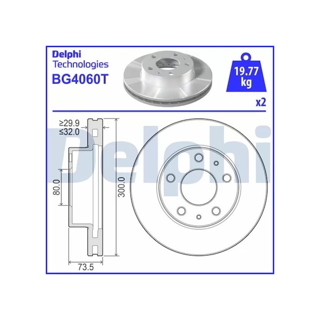 On Fren Dısk Aynası Jumper Iıı Boxer Iıı Ducato Iıı 20q Cap300 Kalınlık32 06- Delphı Bg4060-51705758
