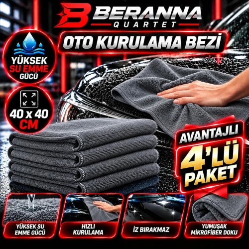 Oto Kurulama Bezi 40x40 Microfiber Kalın Dokulu Turuncu Avantajlı Paket