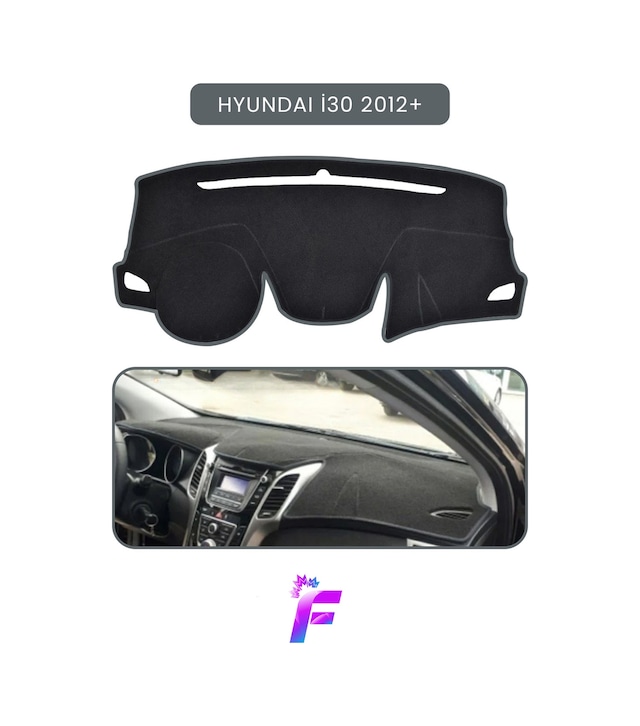 Hyundaı İ30 2012-2016 Uyumlu Ön Göğüs Koruma Hızlı Ve Kolay Montaj Oto Aksesuar Kaymaz Tc68 Torpido Halısı