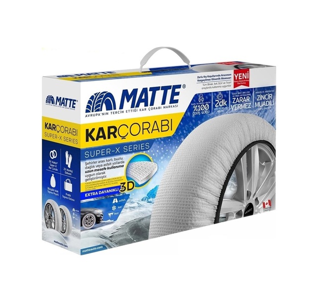 Super X 165/55/15 Small Size 58 Oto Kar Çorabı 2 Lastik Için Matte 130