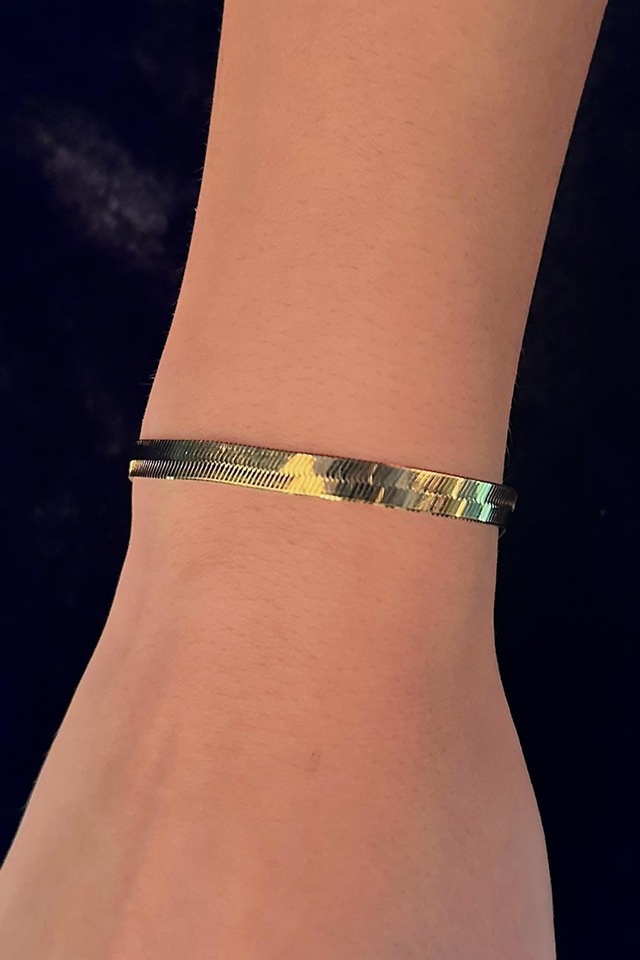 14 Ayar Altın İtalyan Ezme Bileklik 5.60 Mm Sarı Altın
