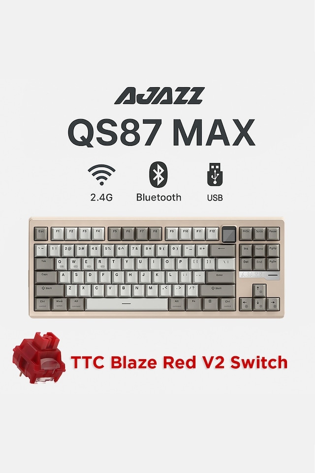 Qs87 Max 3 Modlu Bağlantı, Alüminyum Alaşım, 87 Tuş, Tft Ekranlı, 8000 Mah, Custom Mekanik Klavye