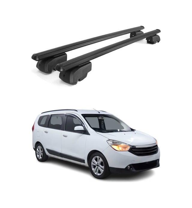 Dacia Lodgy 2012-2022 Arası Uyumlu Port Bagaj Taşıyıcı Ara Atkı Alüminyum Siyah 2 Parça