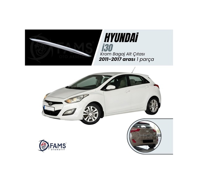 Hyundai İ30 Krom Bagaj Alt Çıtası 2012-2017 Arası P.Çelik