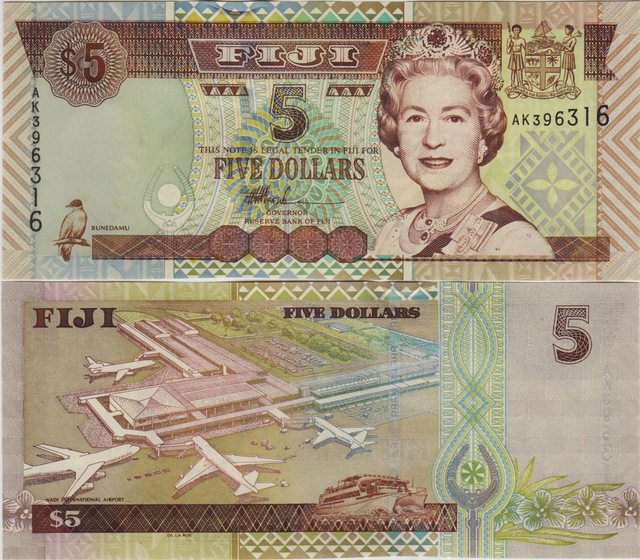 Fiji 5 Dolar 2002 Kraliçe Iı. Elizabeth Çil.