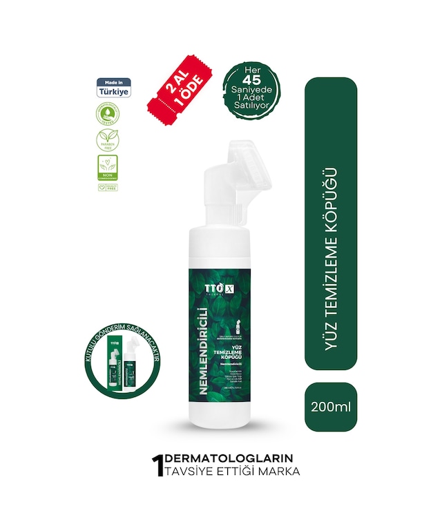 Tto X Nemlendirici Yüz Temizleme Köpüğü 200 Ml Hyaluronik Asitli Tüm Cilt Tipleri Için Günlük Kullanım