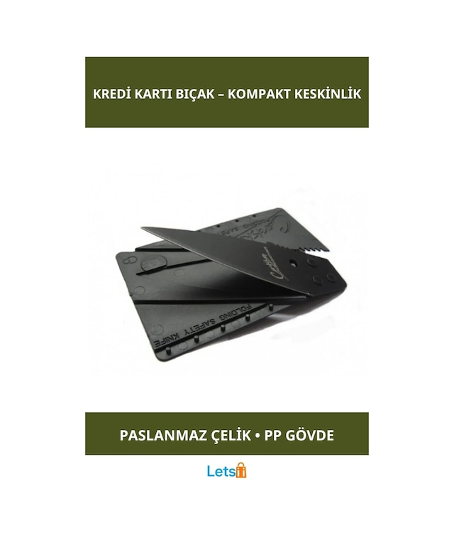 Kredi Kartı Şeklinde Paslanmaz Çelik Bıçak Cardsharp