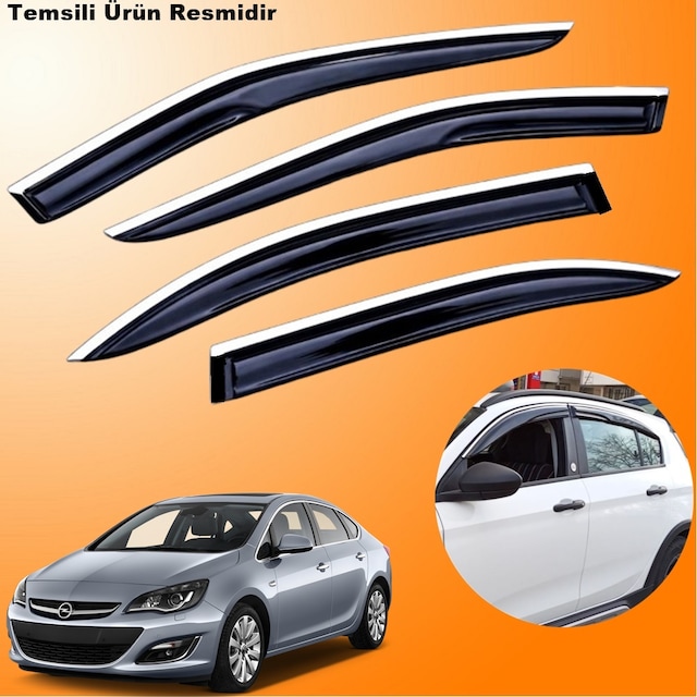 Opel Astra J Mügen Cam Rüzgarlığı Abs Krom Nikelajlı Cam Rüzgarlığı Sedan 2012-2021 Arası 4 Lü Set