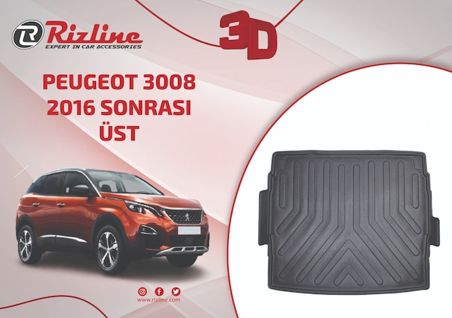 Rizline Peugeot 3008 2016+ Üst Bagaj Havuzu