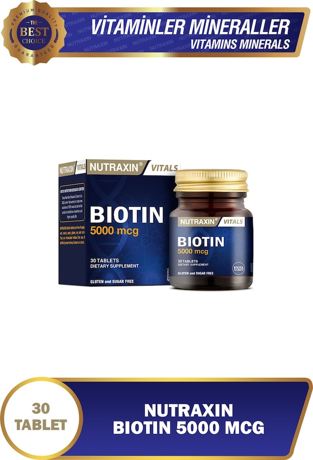 Nutraxin Biotin 5000 Mcg 30 Tablet Saç ve Tırnak Vitamini