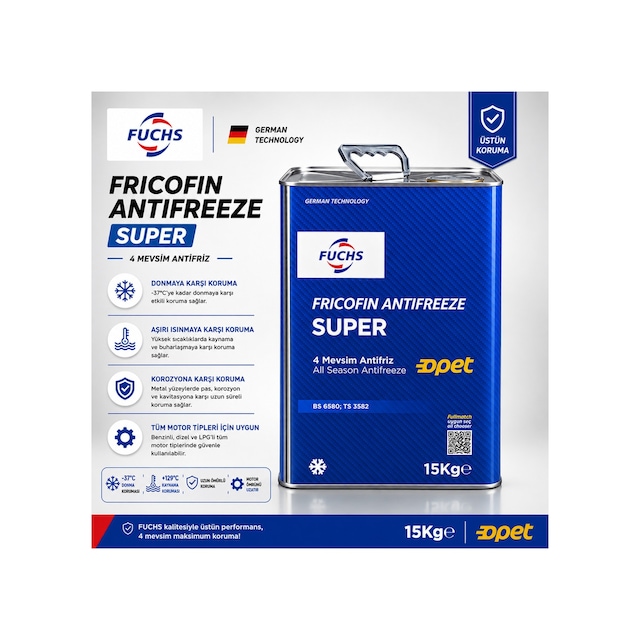 Opet Super Antifriz 15 Kg 4 Mevsim Mavi Konsantre Antifriz