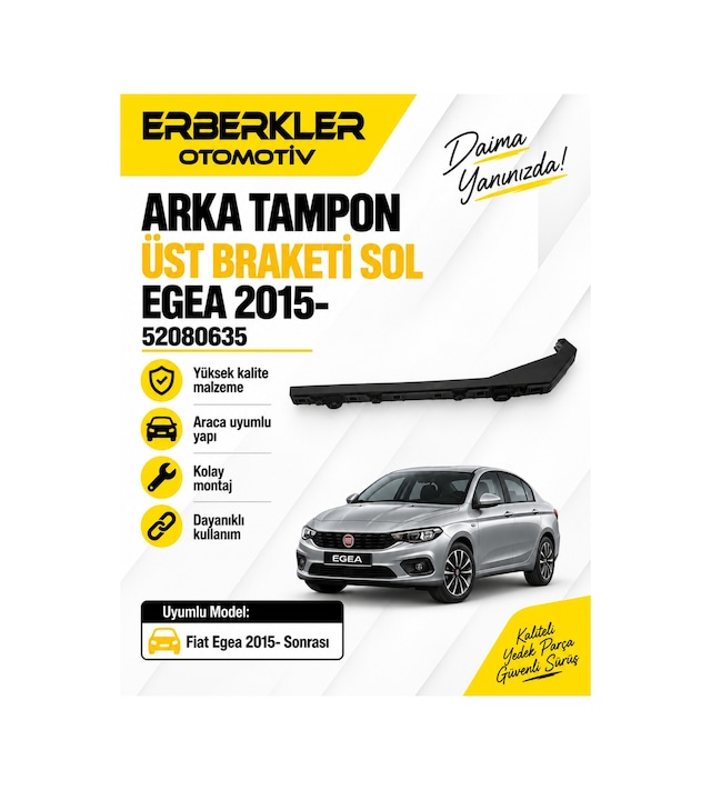 Tampon Braketi Arka Sol Dış Taraf Fıat Egea Bm 15- Oem No: 52080635 Tst19321 - Erb1034