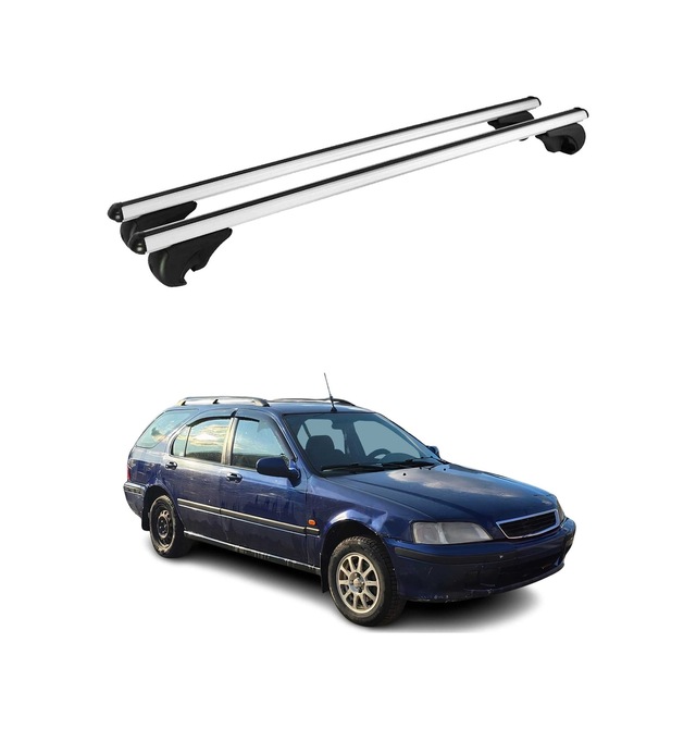 Honda Civic Station Wagon 1997-2000 Arası Uyumlu Port Bagaj Taşıyıcı Ara Atkı Alüminyum Gümüş 2 Parça