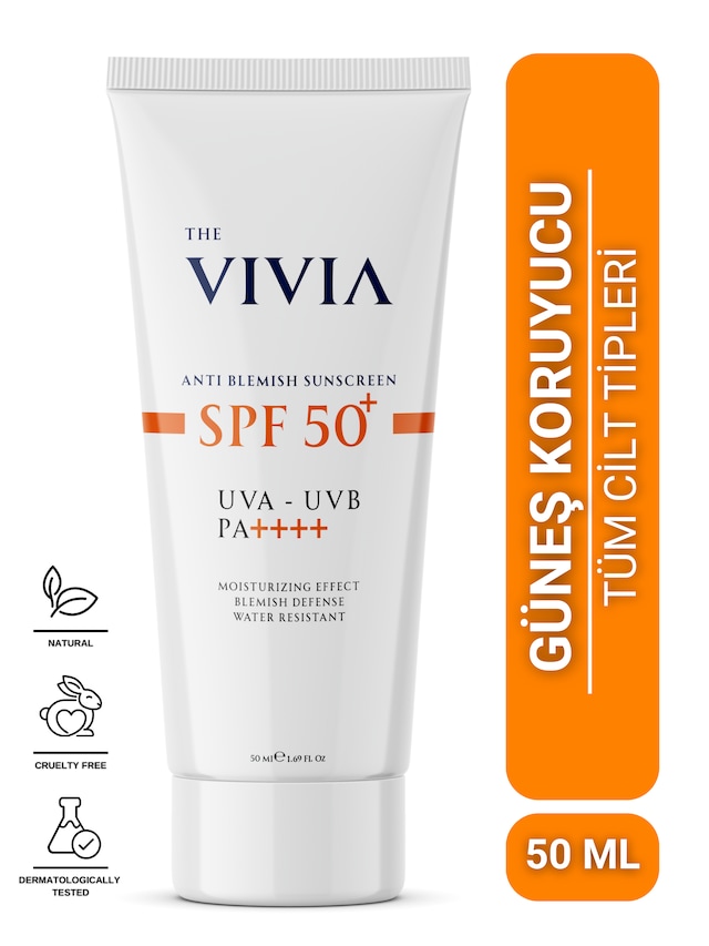 The Vivia Leke Karşıtı Yüksek Koruyucu Yüz Güneş Kremi SPF50+ 50 ML