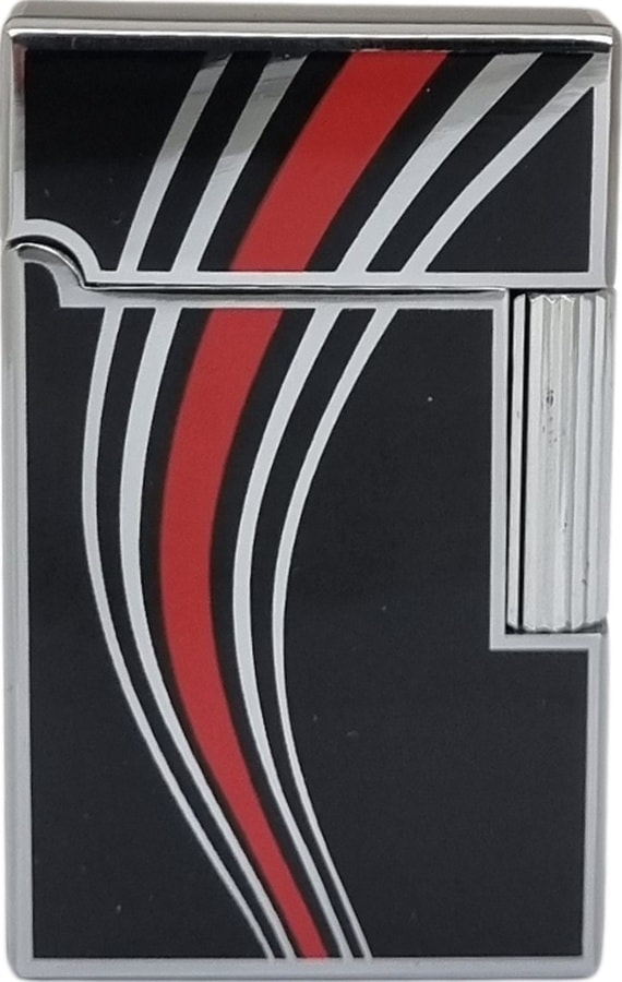 Vindiesel Soft Flame Siyah-gümüş-kırmızı Desenli Çakmak - Tr7690