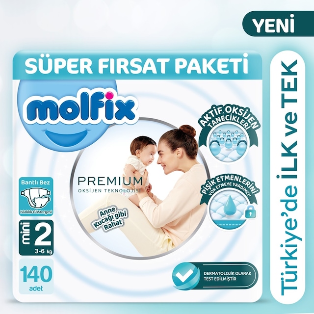 Molfix Premium Süper Fırsat Paketi 2 Beden 140 Adet 2 Numara 2'li