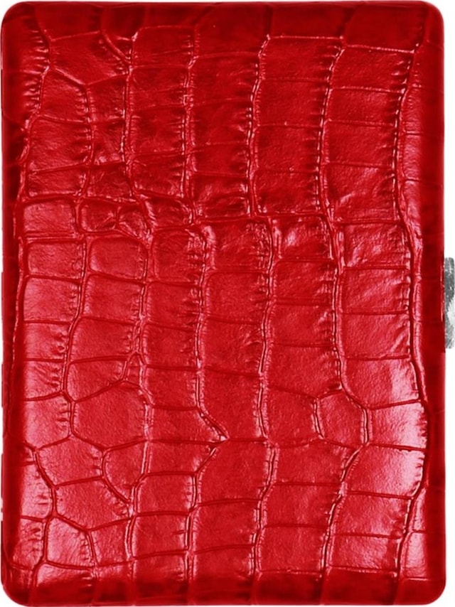 Pearl Japan Cosmos Deri Uzun Sigara Tabakası Croco Kırmızı 9lu