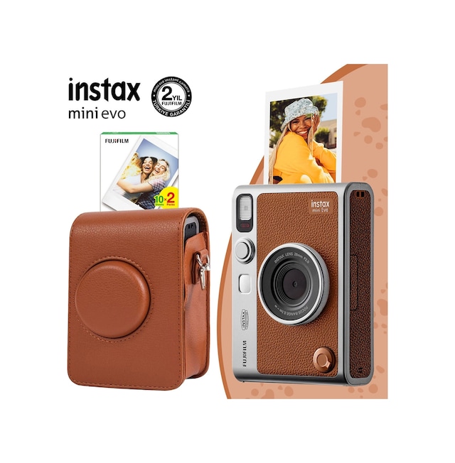 Fujifilm Instax Mini Evo Fotoğraf Makinesi + Seti 4 Kahverengi