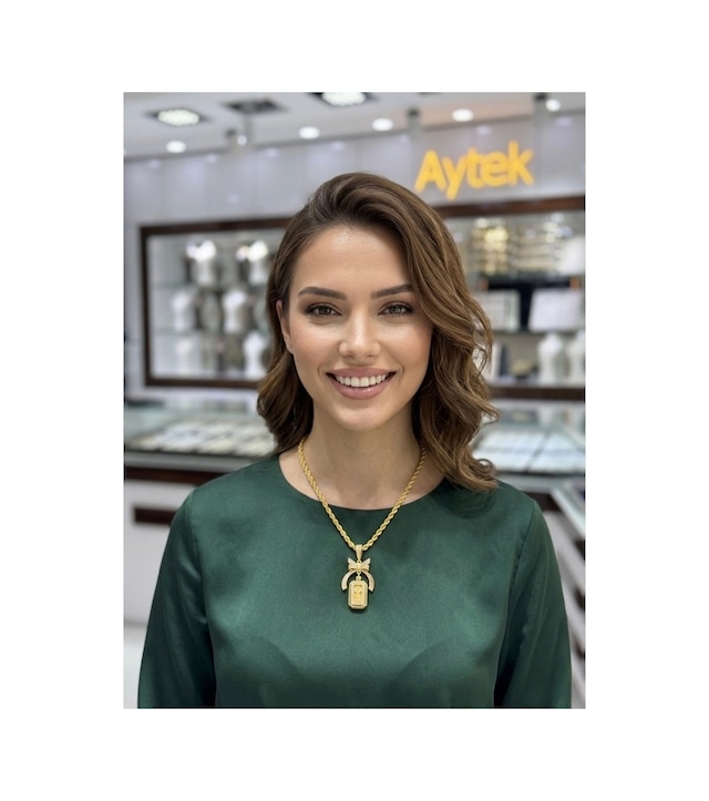 24 Ayar Gram Altınlı Fiyonk Kolye Sarı Altın