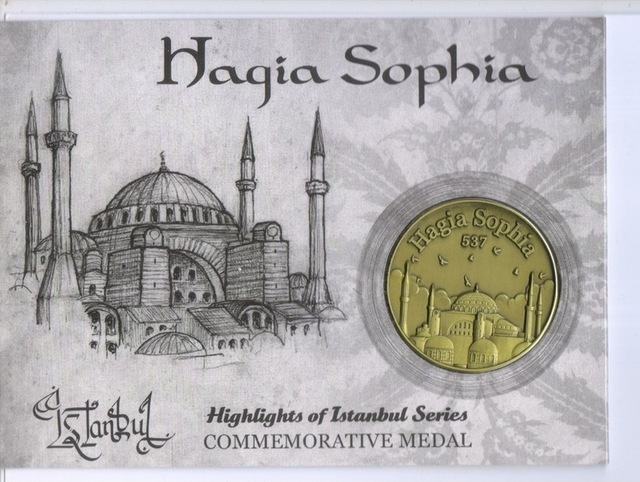 Ayasofya Camii Istanbul Hatıra Madalyon Çil Portföyünde Koleksiyon Görseldeki Ürün / 664