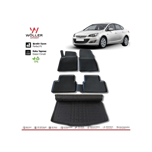 Opel Astra J Sedan Paspas Bagaj Havuzu 2010 2020 3d Ultraflex Set