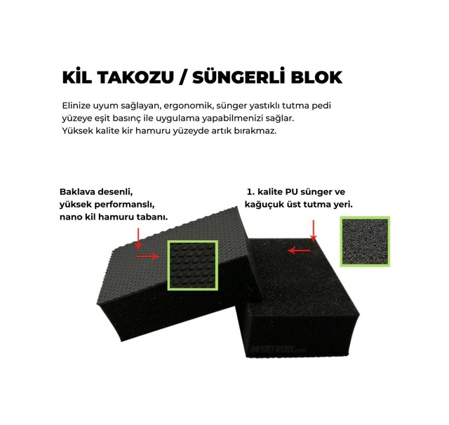 Detail Market Yüzey Temizleyici Süngerli El Kil Pedi 10x6 Cm