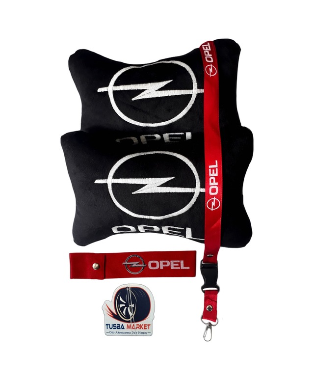 Opel Siyah Oto Boyun Yastığı / Oto Ayna Askısı & Tampon Çeki İpi