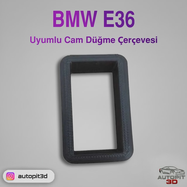 Autopit 3d Bmw E36 Uyumlu Cam Düğme Çerçevesi Bmw E36