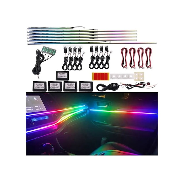 64 Renk Rgb Araç İç Ambiyans Led Dekorasyon Ortam Işıkları